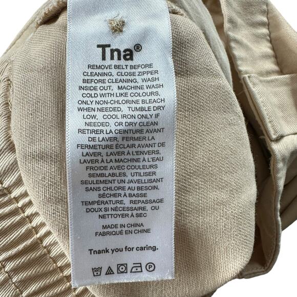 TNA Tan Brown Straight Leg Cargo Pants Women's Size Large Hiking Outdoors - Picture 5 of 7